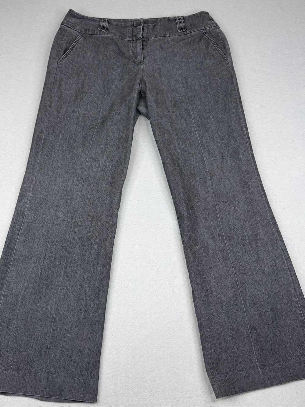 Sandro Sportswear Pants 12 Gray Wide Leg Stretch Trouser Jeans Y2K